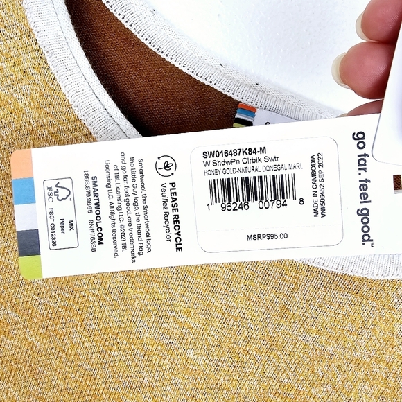 Smartwool Shadow Pine Colorblock Sweater NWT - Picture 6 of 14